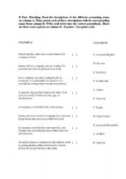 English Worksheet: Accounting Exam, part two