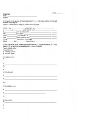 English worksheet: past tense