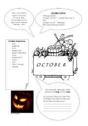 English Worksheet: MONTHS - OCTOBER