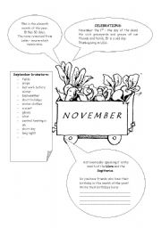 English Worksheet: MONTHS - NOVEMBER