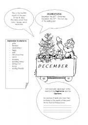 English Worksheet: MONTHS - DECEMBER