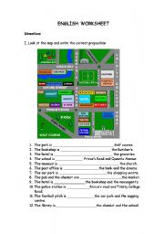 English Worksheet: Directions and places
