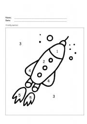English Worksheet: color by number