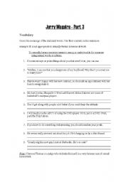 English Worksheet: Jerry Maguire - Part 3-4
