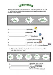 English Worksheet: QUESTIONS
