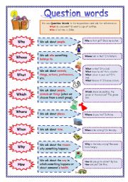 English Worksheet: Question words