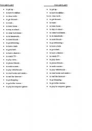 English worksheet: Everyday routine