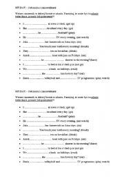 English Worksheet: My day- daily routine gaps