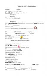 English Worksheet: Song Avril Lavigne (First part)