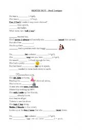 English worksheet: Song Avril Lavigne (First part)