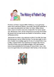 English Worksheet: The History of Fathers Day (past simple)
