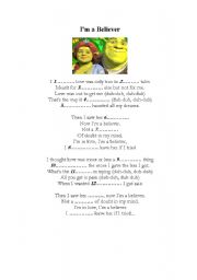 English Worksheet: Song from SHREK 1