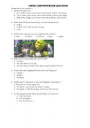 SHREK 1 comprehension exercice