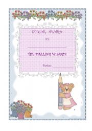 English Worksheet: special award - spelling