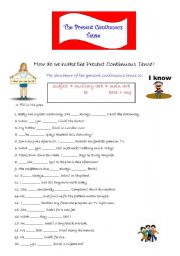 English Worksheet: The Present Continuous Tense
