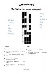 English Worksheet: Conjunctions