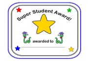English Worksheet: super student award