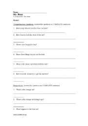 English Worksheet: Mr. Bean / The Exam 