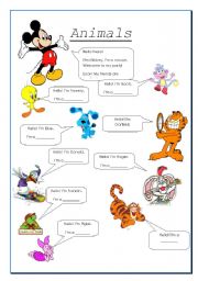 English Worksheet: animals