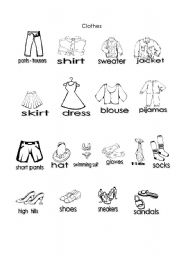 English Worksheet: CLOTHING 