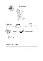 English worksheet: Clothing and Weather