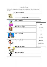 English Worksheet: Present Continuous