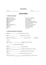 English worksheet: Present Simple Practical Task