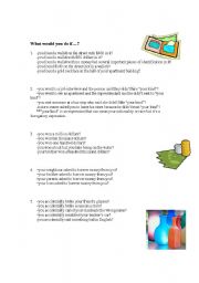 English Worksheet: Second Conditional speaking practice