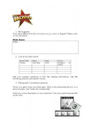 English Worksheet: Movies genres