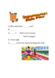 English worksheet: Supermarket Roleplay