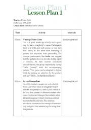 English Worksheet: Drama Lesson Plans