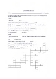 English Worksheet: CROSSWORD PUZZLE WITH THE MODALS 