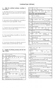 English Worksheet: Conditional Type 1
