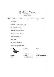 English Worksheet: Finding Nemo Part B