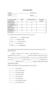 English Worksheet: verb to be test
