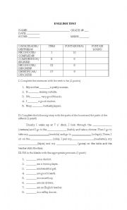 English worksheet: verb to be test