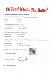 English Worksheet: Matter