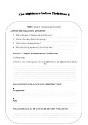 English Worksheet: THE NIGHTMARE BEFORE CHRISTMAS 5