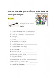 English worksheet: Agree or disagree