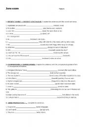 English Worksheet: End of course exam