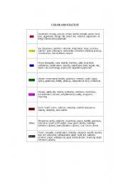 English worksheet: COLOR ASSOCIATION