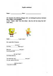 English worksheet:  English worksheet