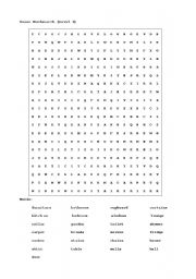 English worksheet: room wordsearch