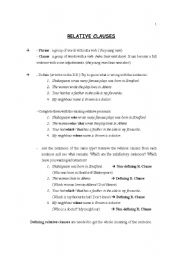 English worksheet: Relative Clauses