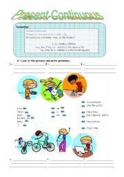 English Worksheet: Present Continuous