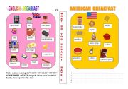 English Worksheet: english breakfast vs american breakfast