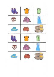 English Worksheet: Let�s play bingo with our clothes