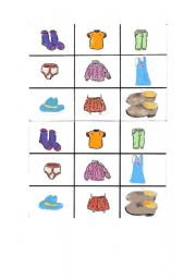 English Worksheet: Lets play bingo with our clothes