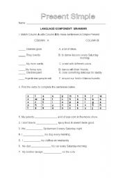 English worksheet: Present Simple