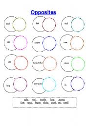 English Worksheet: Opposites